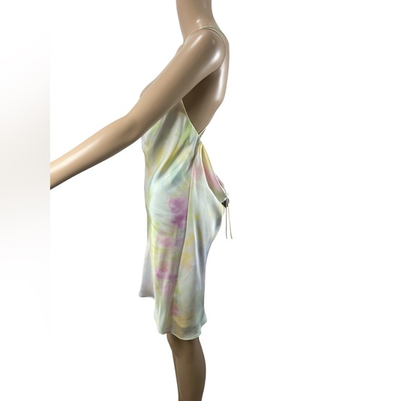 Zara Tie Dye Watercolor Elegant Multicolor Slip Mini Dress size M - Picture 4 of 5